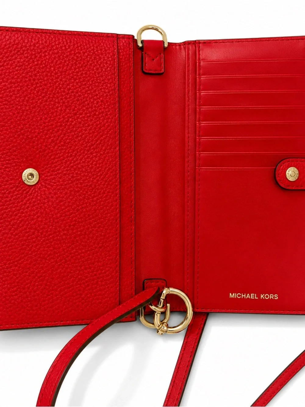 Michael Kors Red Leather Jet Set Crossbody Wallet